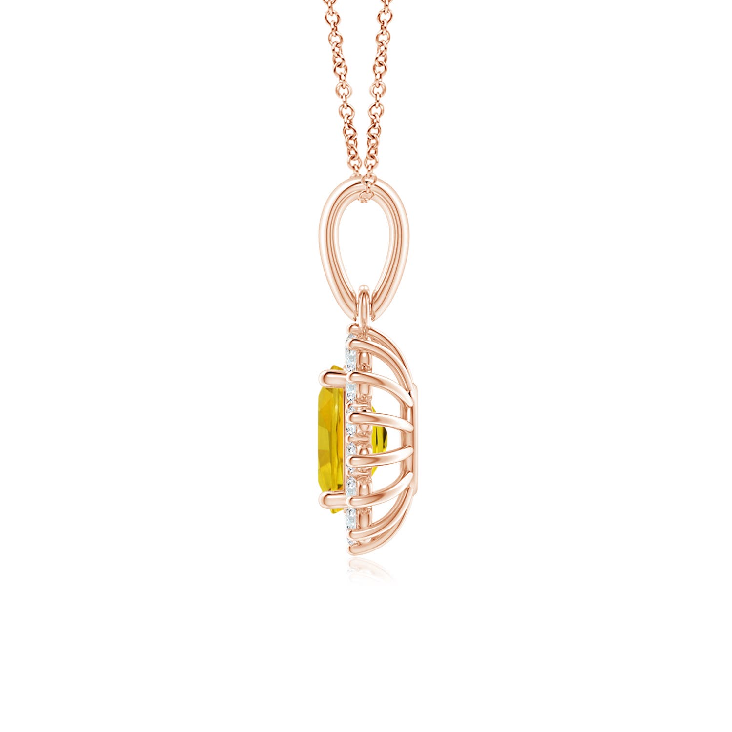 AAAA - Yellow Sapphire / 1.2 CT / 14 KT Rose Gold