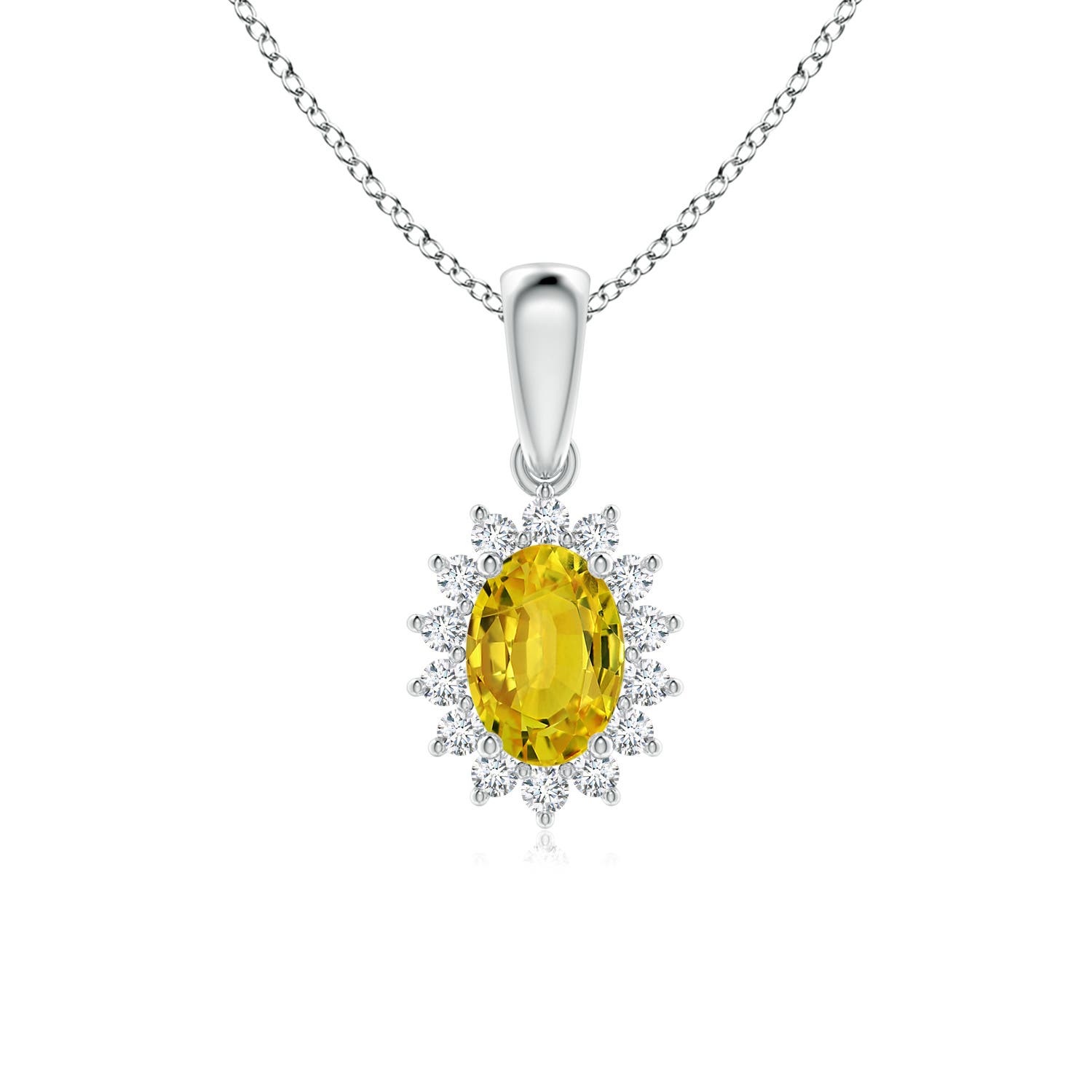 AAAA - Yellow Sapphire / 1.2 CT / 14 KT White Gold