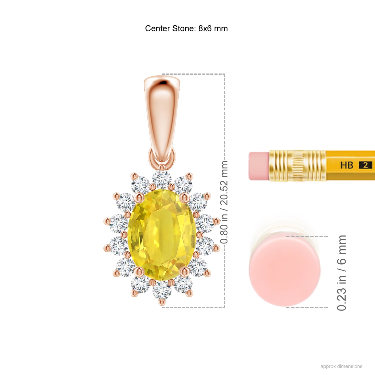 AA - Yellow Sapphire / 1.79 CT / 14 KT Rose Gold