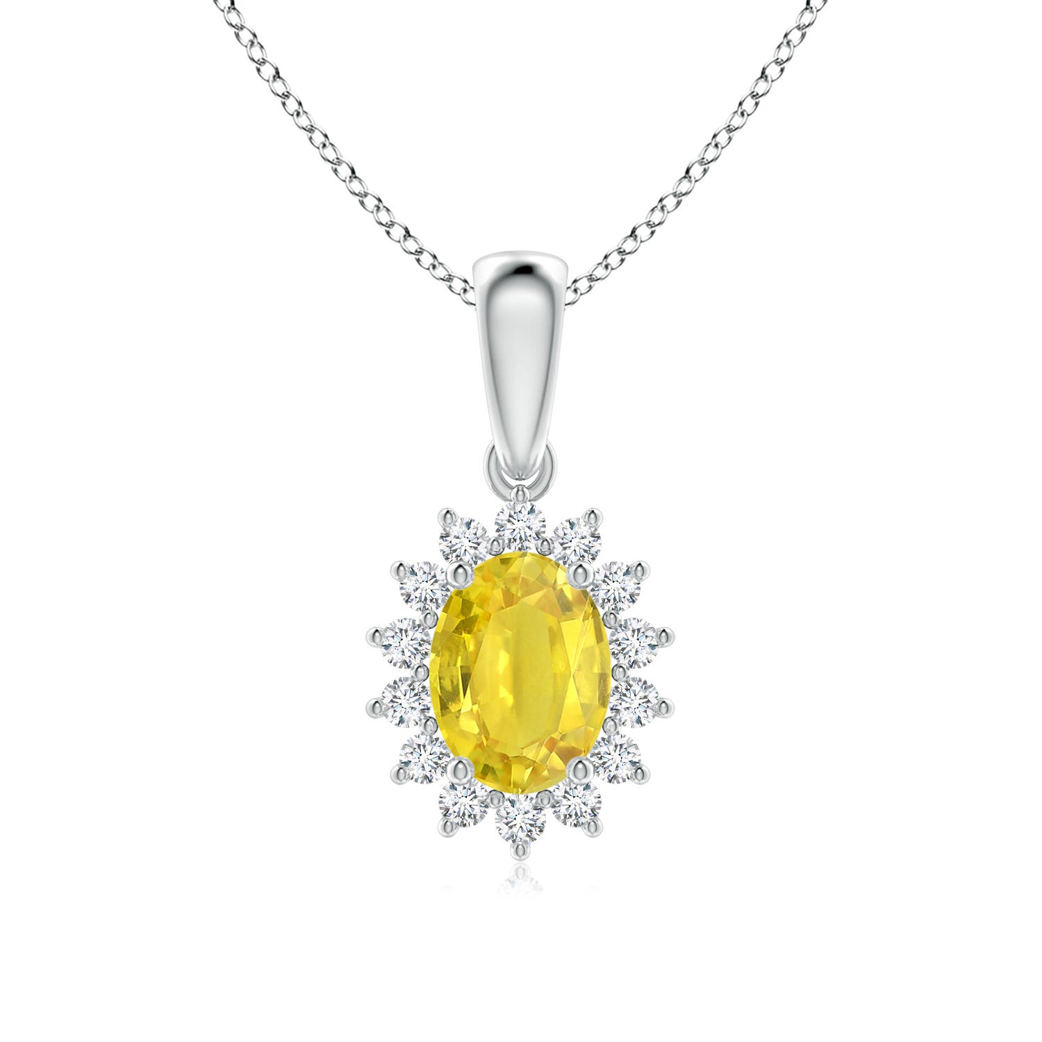 AA - Yellow Sapphire / 1.79 CT / 14 KT White Gold