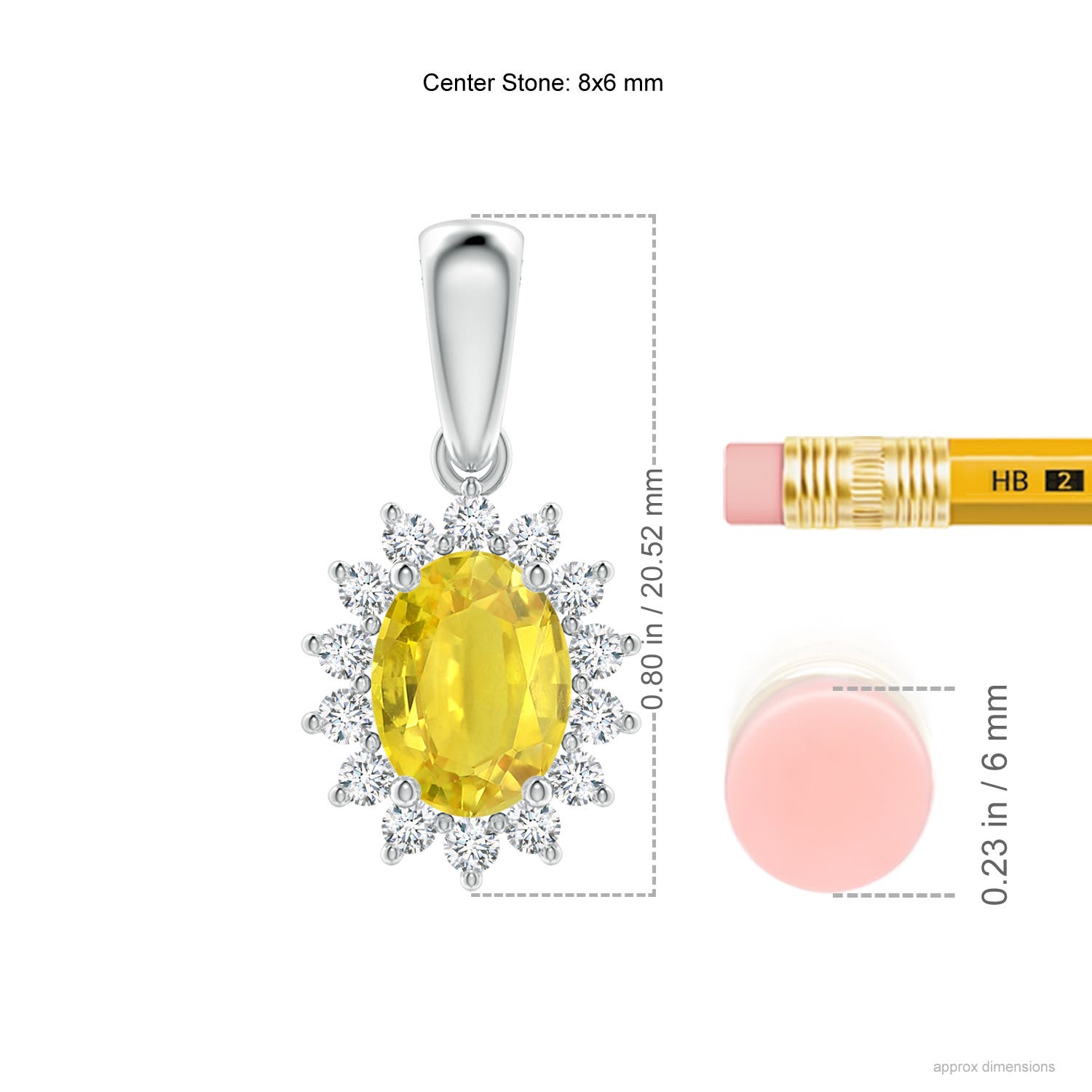 AA - Yellow Sapphire / 1.79 CT / 14 KT White Gold