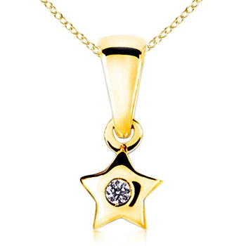 1.7mm II1 Round Diamond Star Pendant for Baby in 18K Yellow Gold