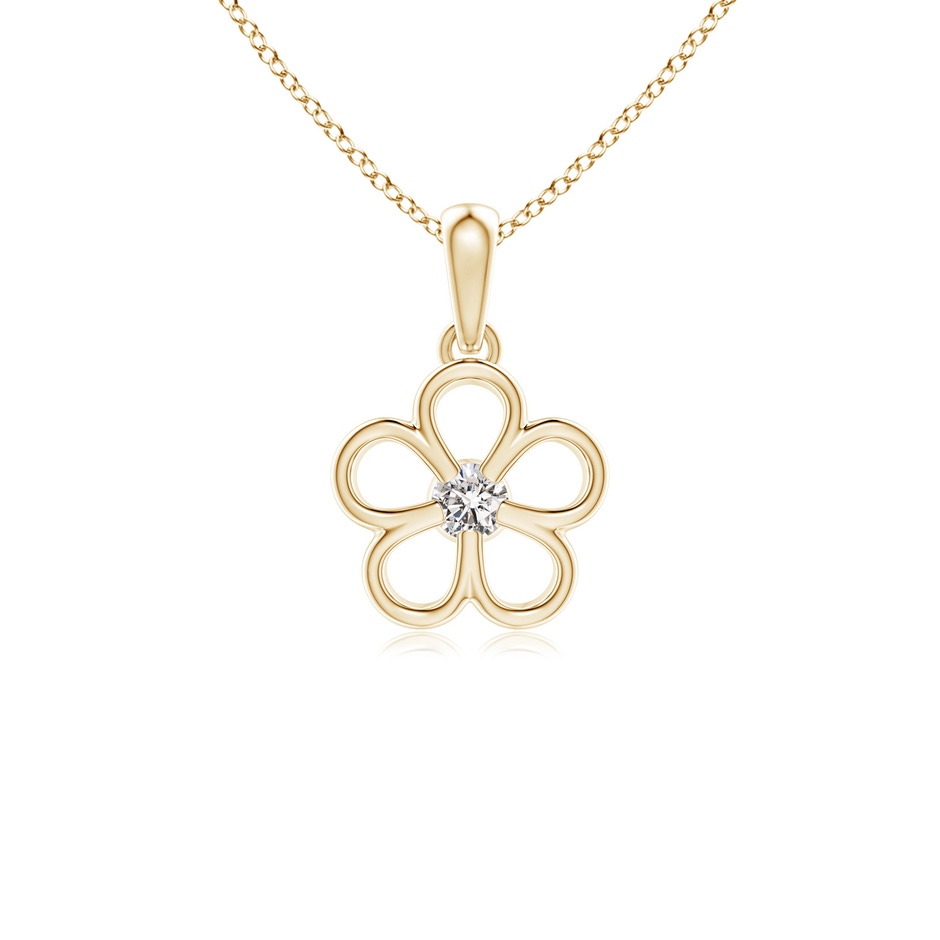 2.5mm IJI1I2 Round Diamond Flower Pendant in Yellow Gold 
