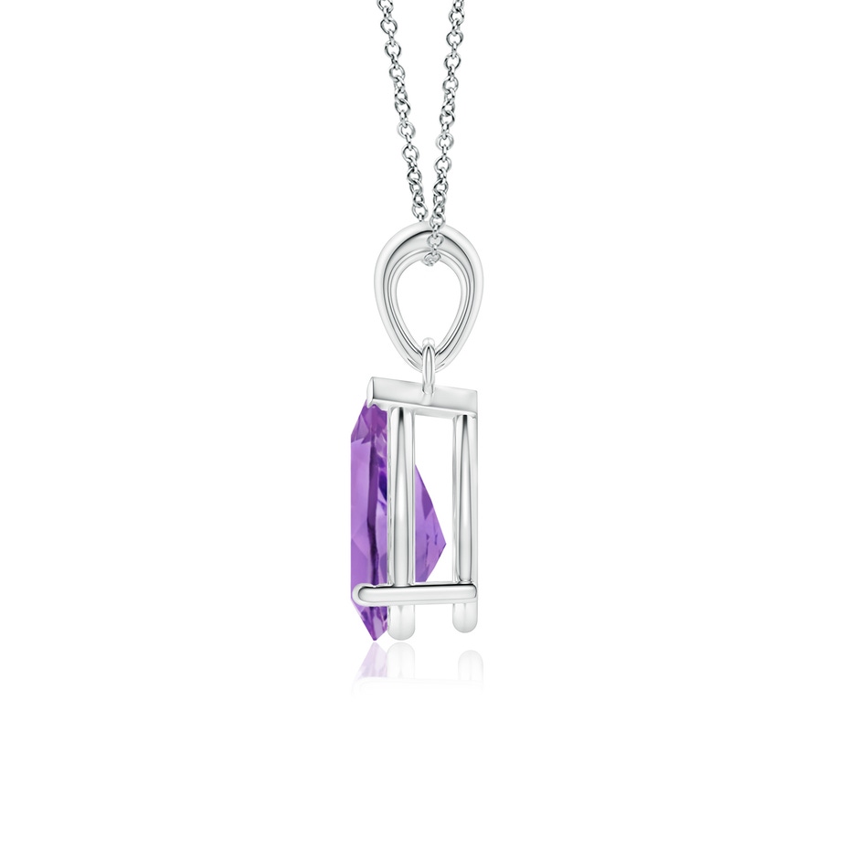 10x7mm A Prong-Set Pear Amethyst Solitaire Pendant in P950 Platinum side 199