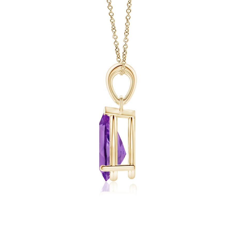10x7mm AA Prong-Set Pear Amethyst Solitaire Pendant in Yellow Gold side 199