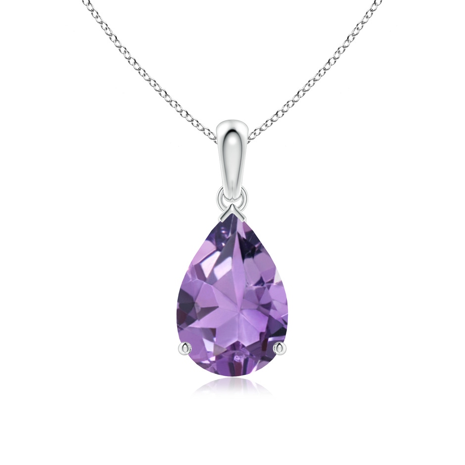 12x8mm A Prong-Set Pear Amethyst Solitaire Pendant in P950 Platinum 