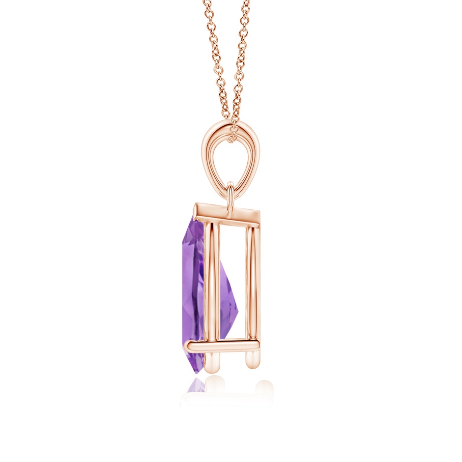 12x8mm A Prong-Set Pear Amethyst Solitaire Pendant in Rose Gold side 199