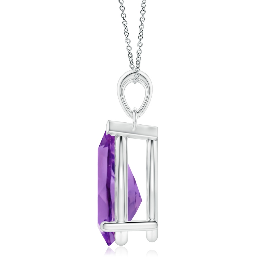 15x10mm AA Prong-Set Pear Amethyst Solitaire Pendant in White Gold side 199