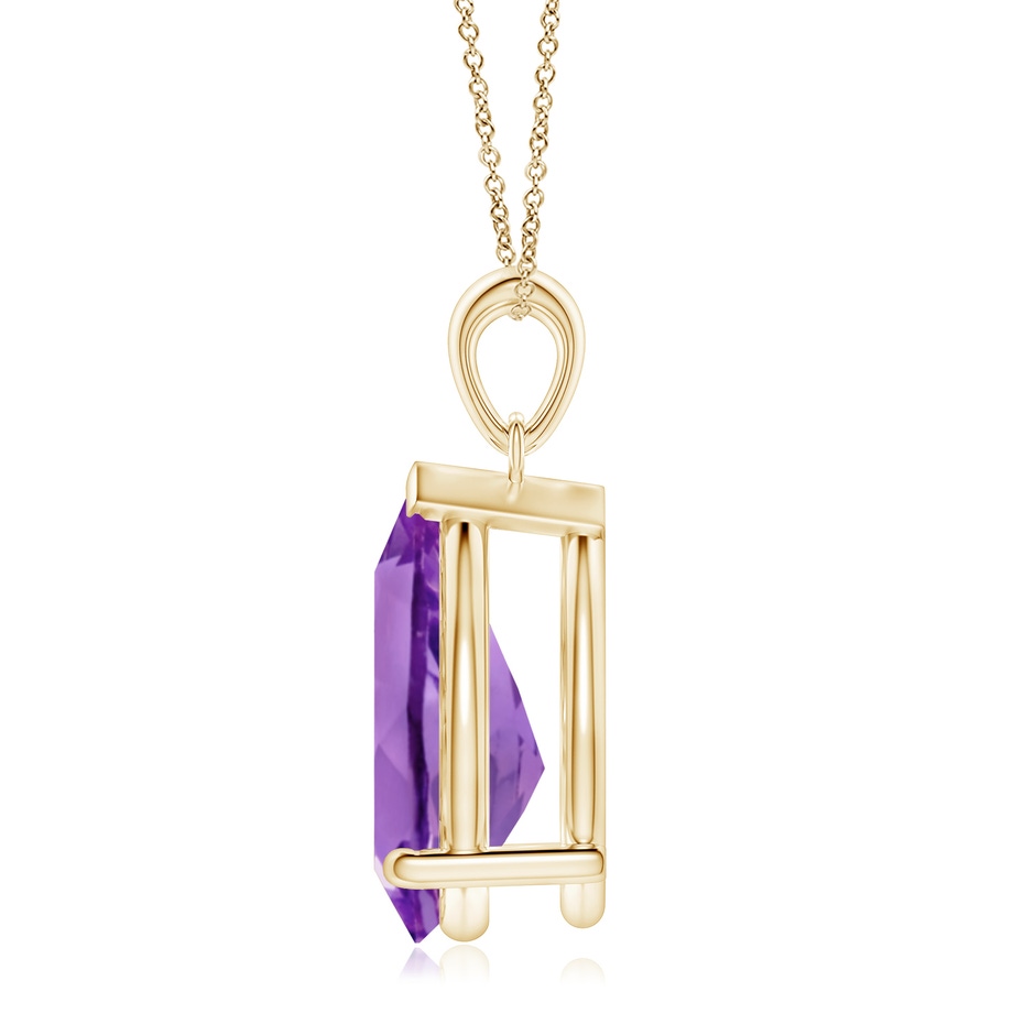 15x10mm AA Prong-Set Pear Amethyst Solitaire Pendant in Yellow Gold side 199