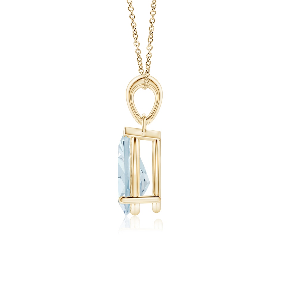 10x7mm A Pear-Shaped Aquamarine Solitaire Pendant in 18K Yellow Gold side 199