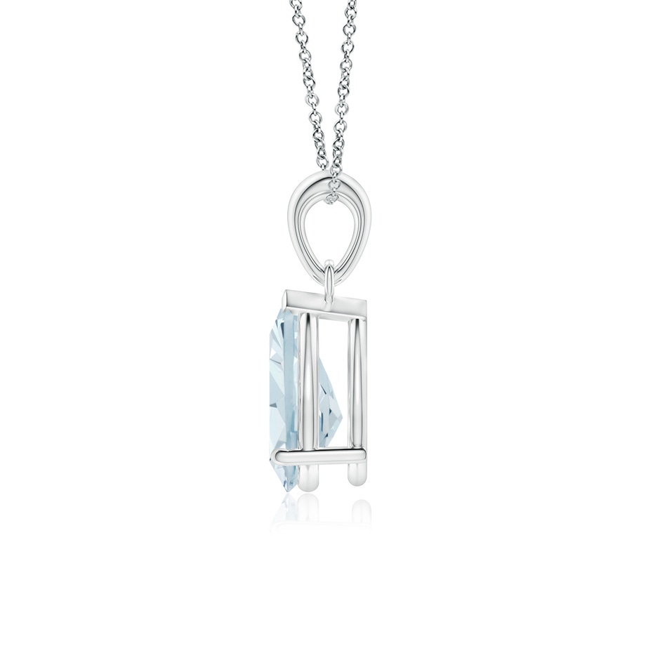 10x7mm A Pear-Shaped Aquamarine Solitaire Pendant in White Gold side 199