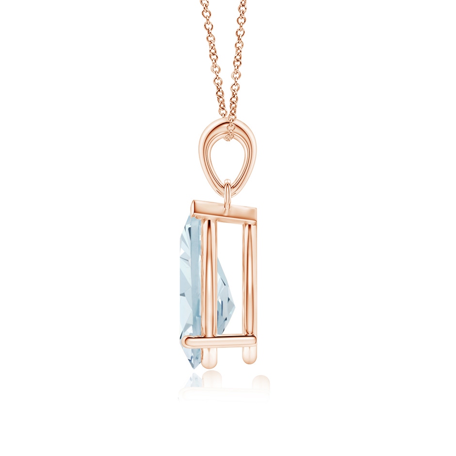 12x8mm A Pear-Shaped Aquamarine Solitaire Pendant in Rose Gold side 199