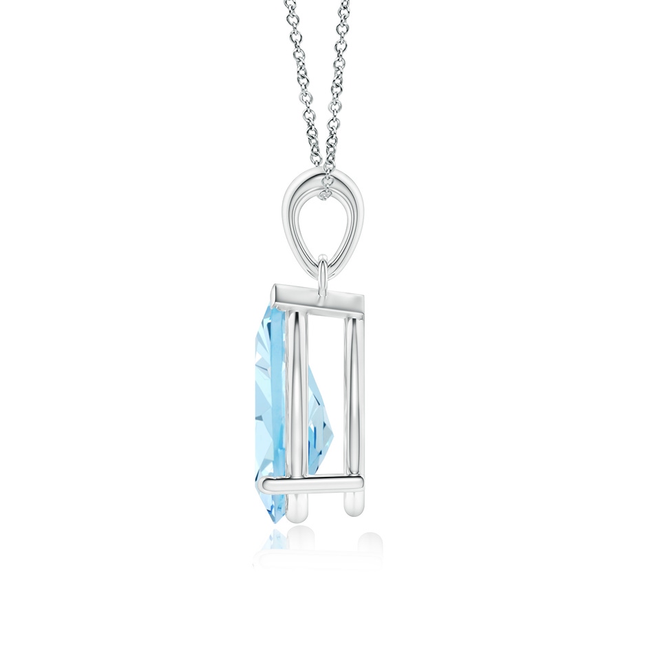 12x8mm AAA Pear-Shaped Aquamarine Solitaire Pendant in White Gold side 199