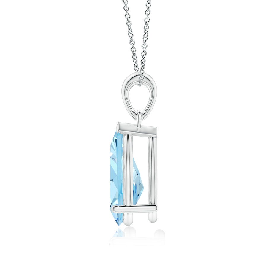 12x8mm AAAA Pear-Shaped Aquamarine Solitaire Pendant in P950 Platinum side 199
