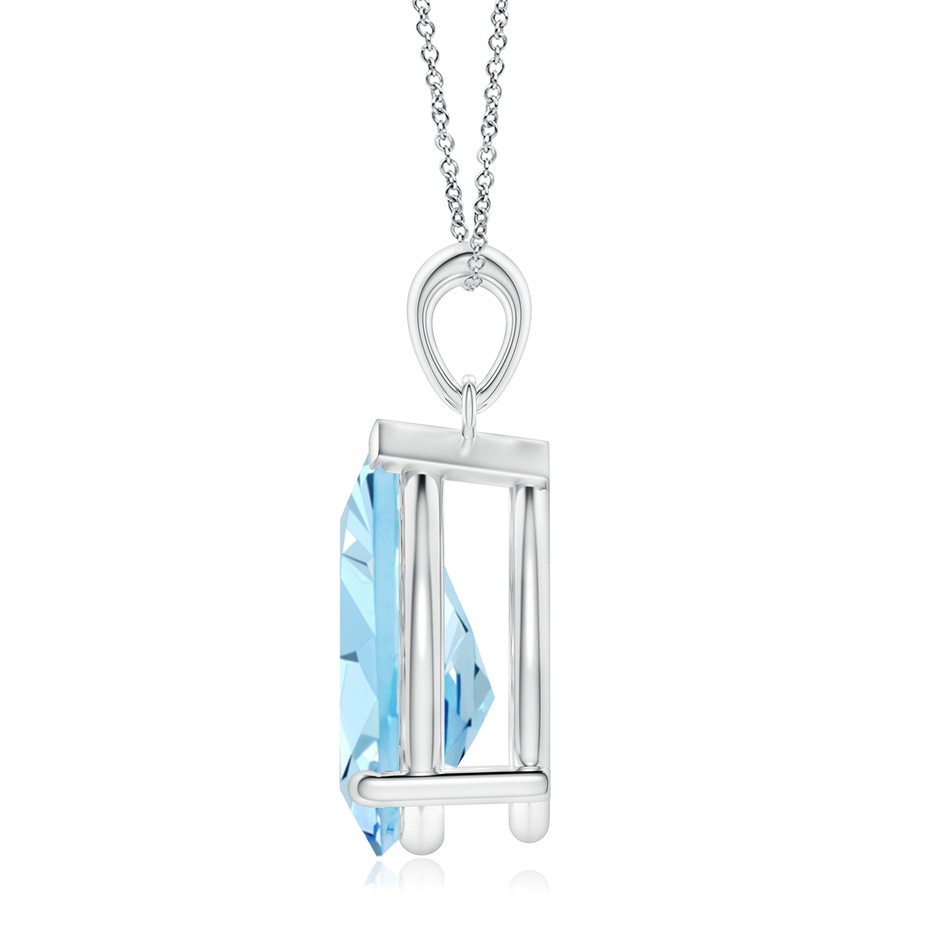 15x10mm AAAA Pear-Shaped Aquamarine Solitaire Pendant in S999 Silver side 199