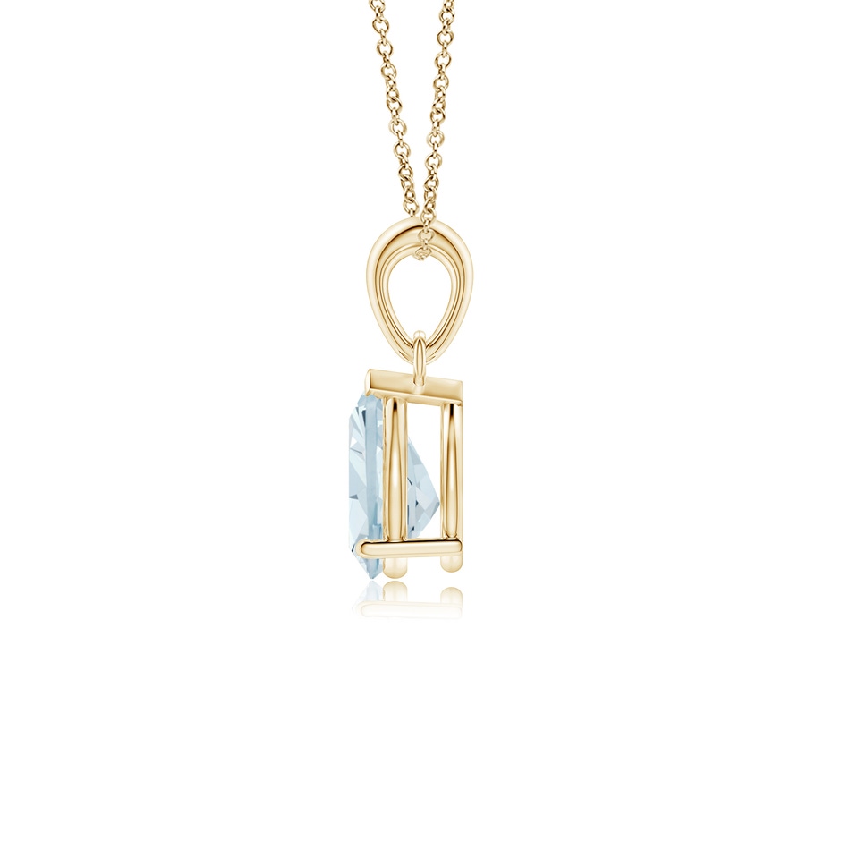 8x6mm A Pear-Shaped Aquamarine Solitaire Pendant in 9K Yellow Gold side 199