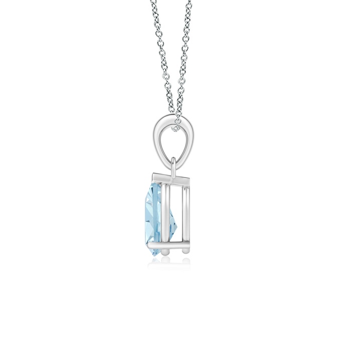 8x6mm AA Pear-Shaped Aquamarine Solitaire Pendant in S999 Silver Product Image