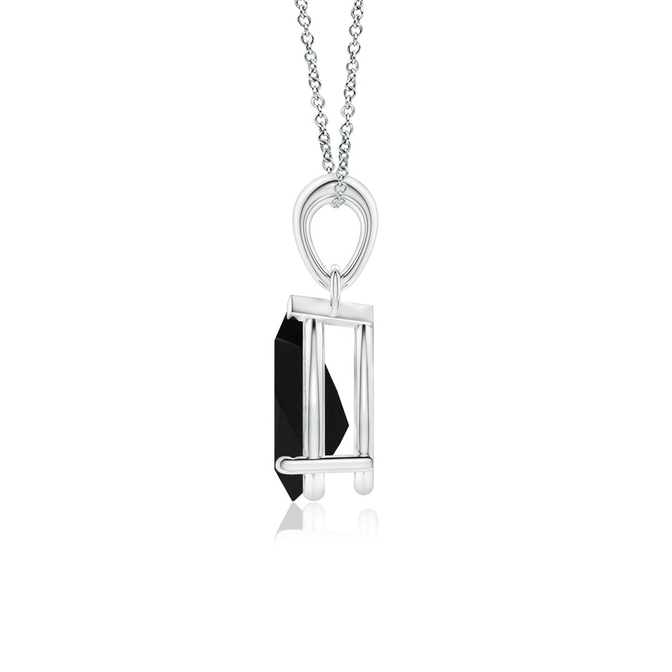 10x7mm AAA Prong-Set Pear Black Onyx Solitaire Pendant in White Gold side 199