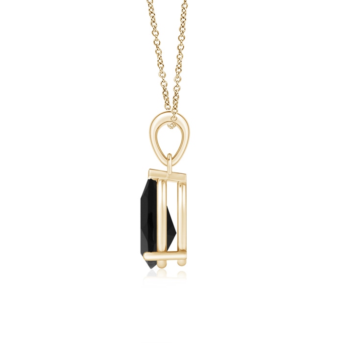 10x7mm AAA Pear-Shaped Black Onyx Solitaire Pendant in Yellow Gold product image