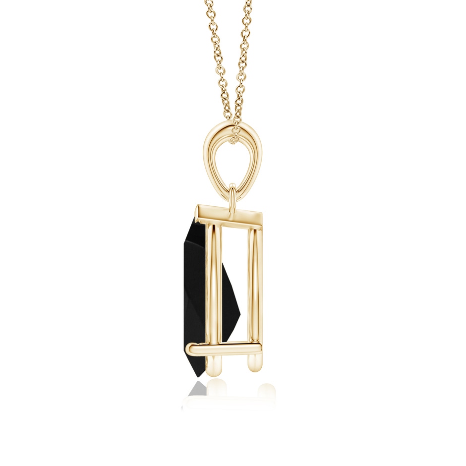 12x8mm AAA Prong-Set Pear Black Onyx Solitaire Pendant in 18K Yellow Gold side 199