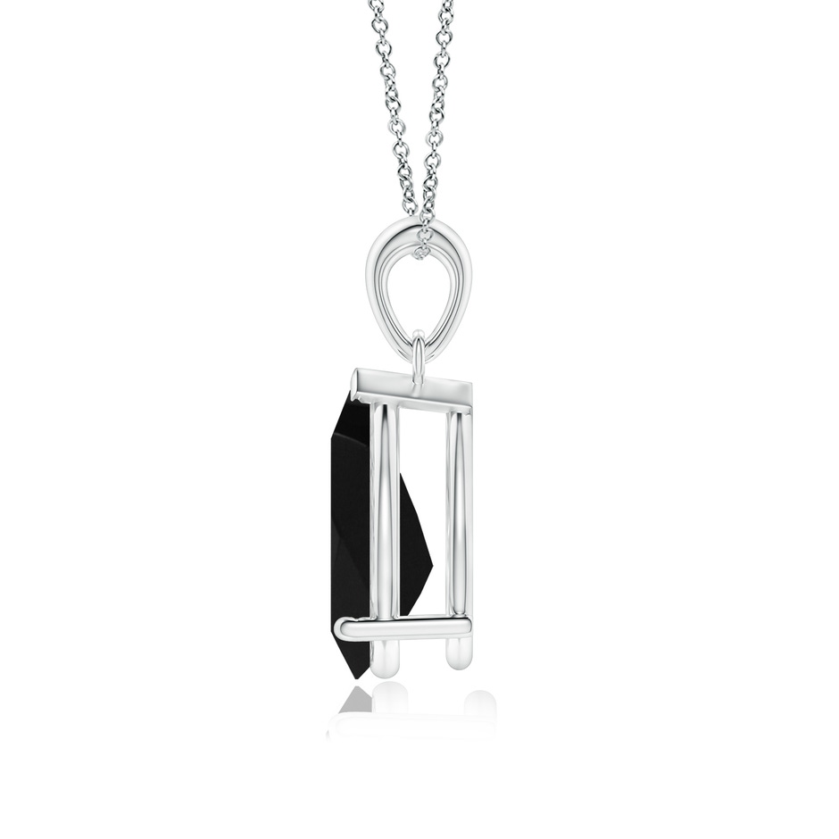 12x8mm AAA Prong-Set Pear Black Onyx Solitaire Pendant in P950 Platinum side 199