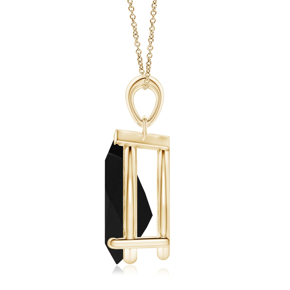 15x10mm AAA Prong-Set Pear Black Onyx Solitaire Pendant in 18K Yellow Gold side 199