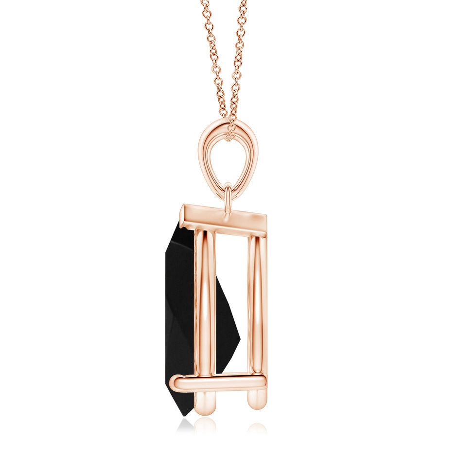 15x10mm AAA Prong-Set Pear Black Onyx Solitaire Pendant in Rose Gold side 199