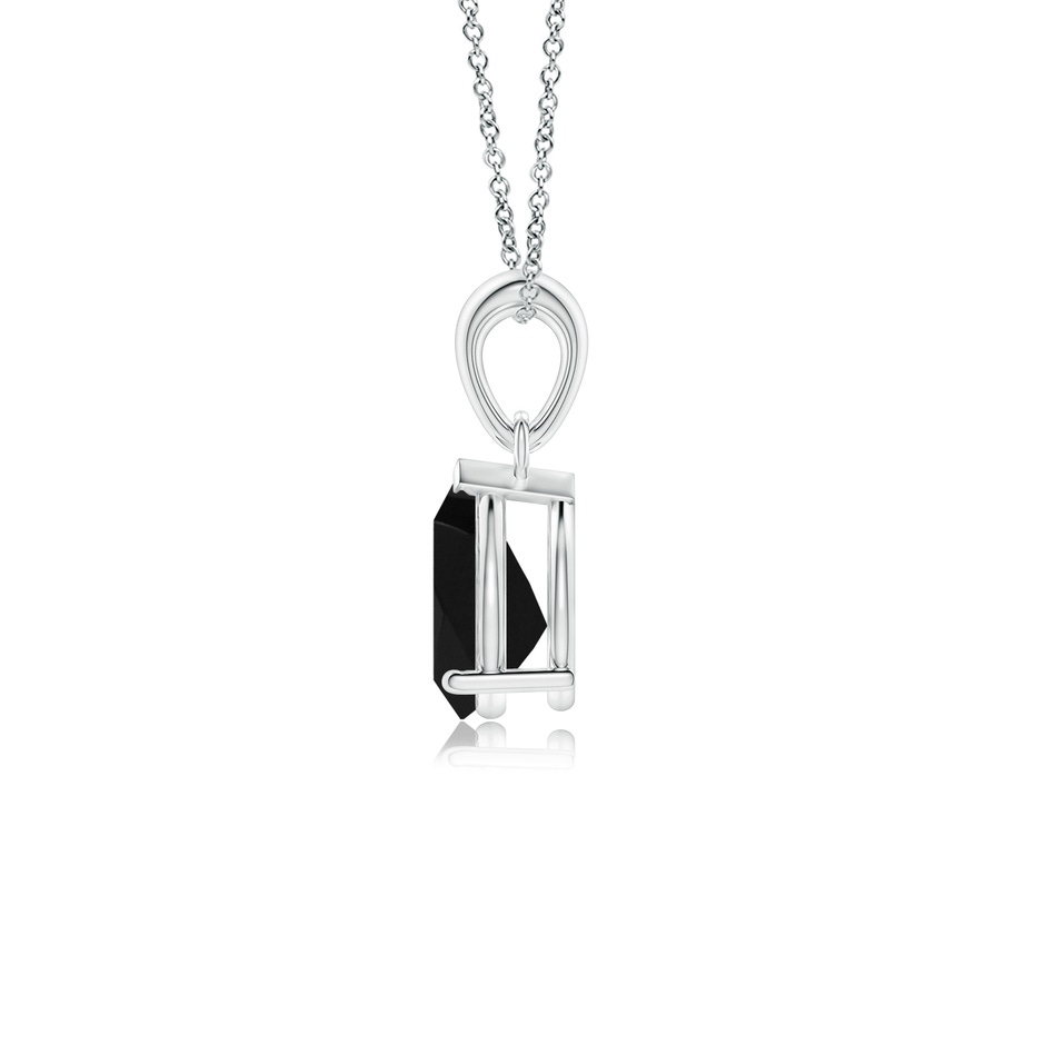 8x6mm AAA Prong-Set Pear Black Onyx Solitaire Pendant in P950 Platinum side 199