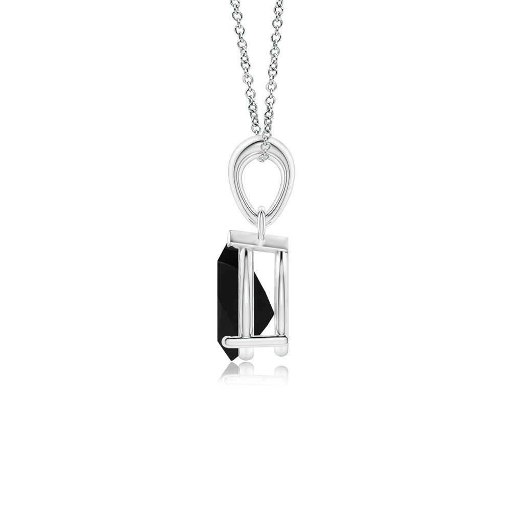 8x6mm AAA Prong-Set Pear Black Onyx Solitaire Pendant in S999 Silver - side 199