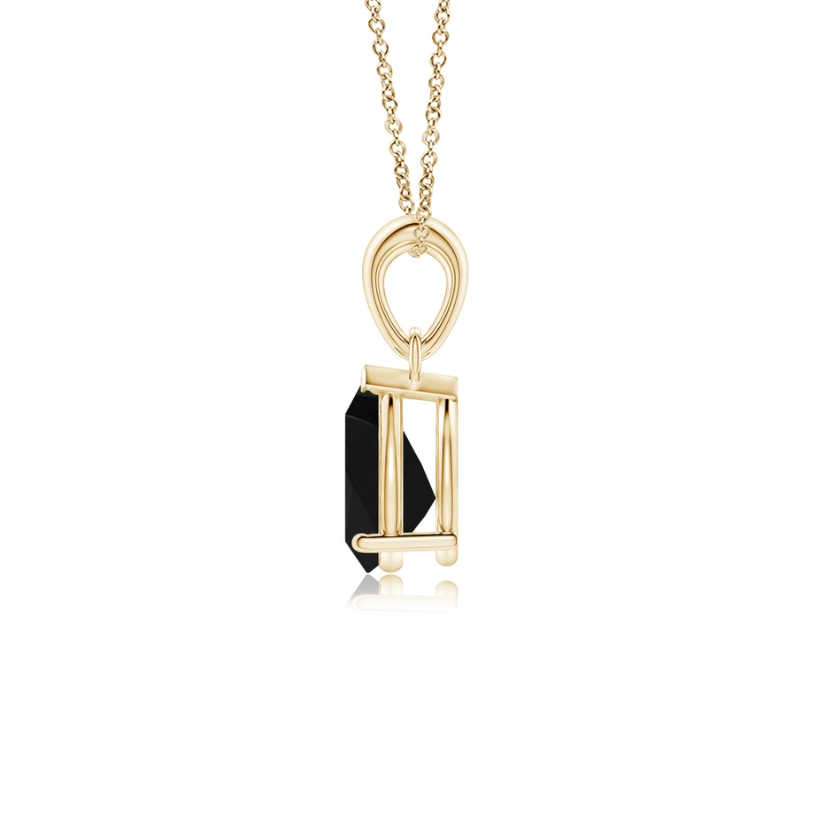8x6mm AAA Prong-Set Pear Black Onyx Solitaire Pendant in Yellow Gold side 199