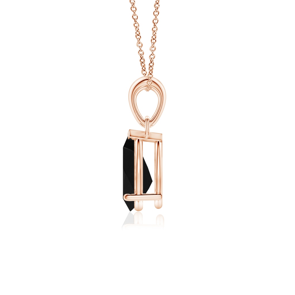 9x6mm AAA Prong-Set Pear Black Onyx Solitaire Pendant in 10K Rose Gold - side 199