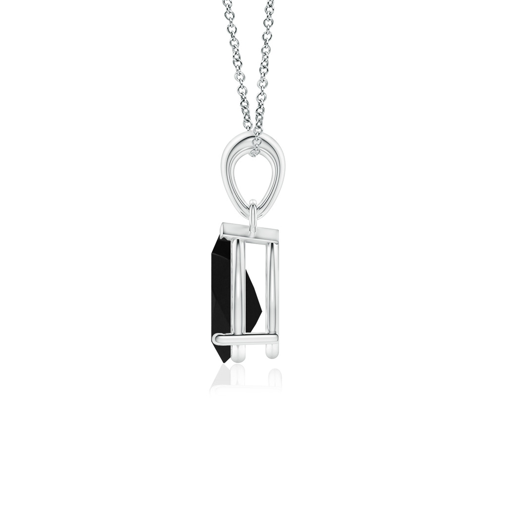 9x6mm AAA Prong-Set Pear Black Onyx Solitaire Pendant in 10K White Gold - side 199