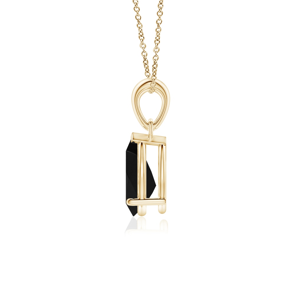 9x6mm AAA Prong-Set Pear Black Onyx Solitaire Pendant in 10K Yellow Gold - side 199