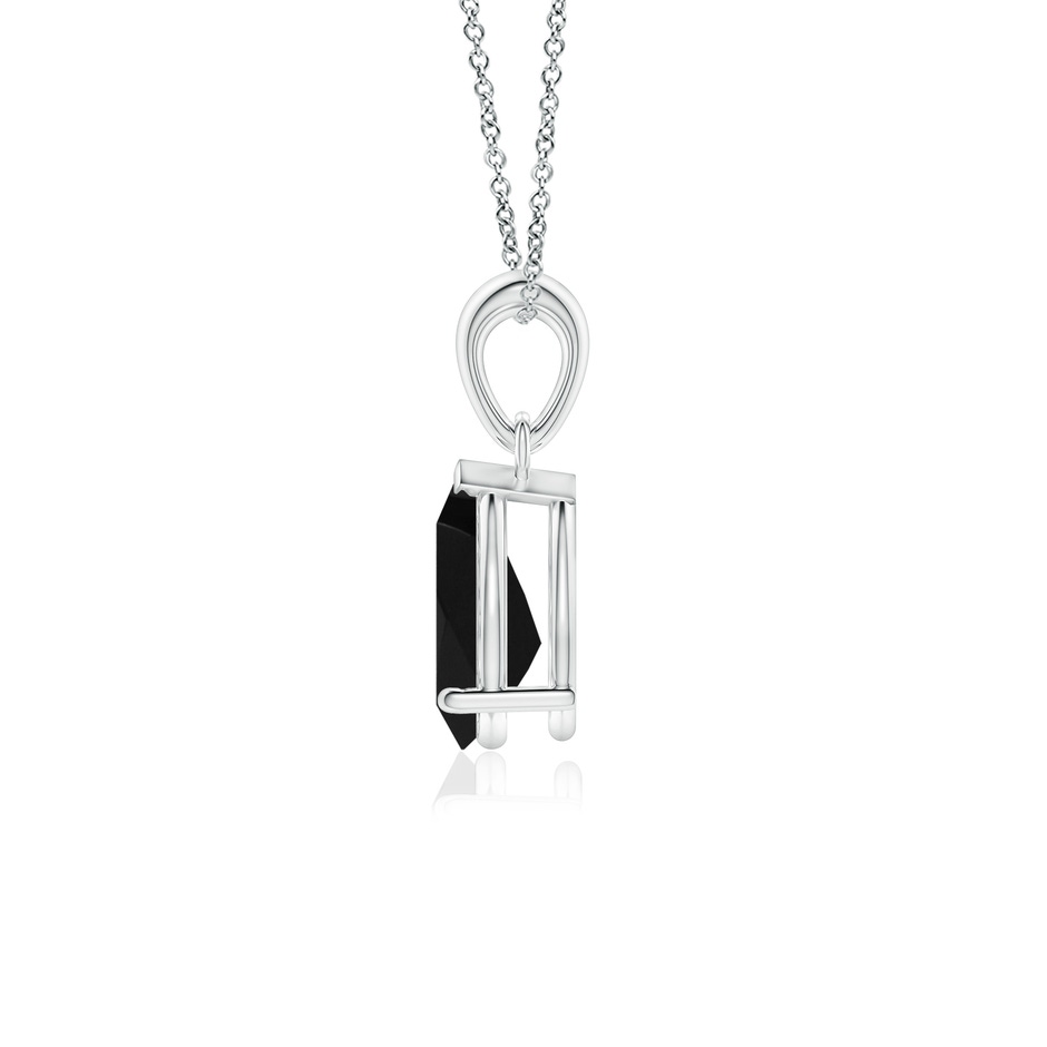 9x6mm AAA Prong-Set Pear Black Onyx Solitaire Pendant in 18K White Gold side 199