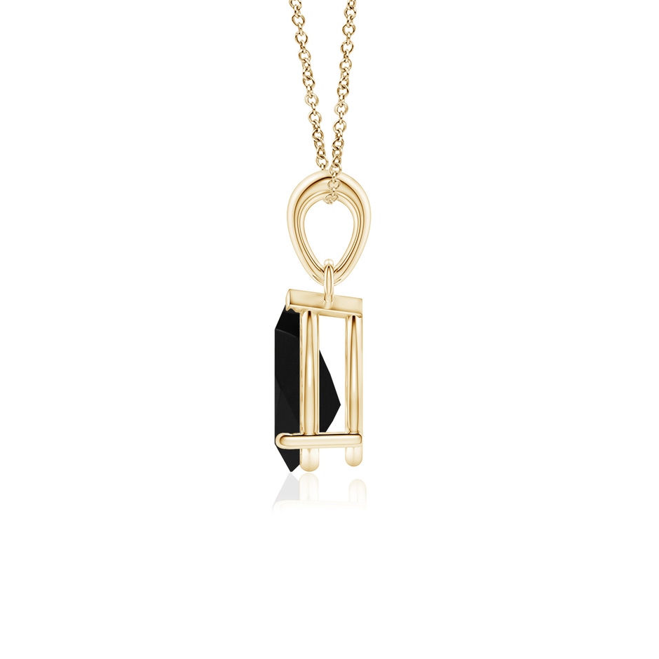 9x6mm AAA Prong-Set Pear Black Onyx Solitaire Pendant in Yellow Gold side 199