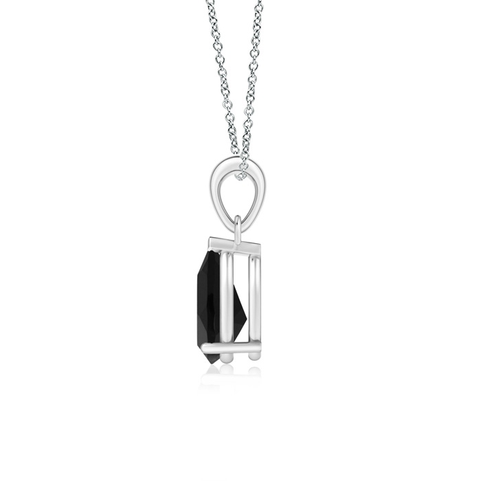 9x7mm AAA Pear-Shaped Black Onyx Solitaire Pendant in 9K White Gold product image