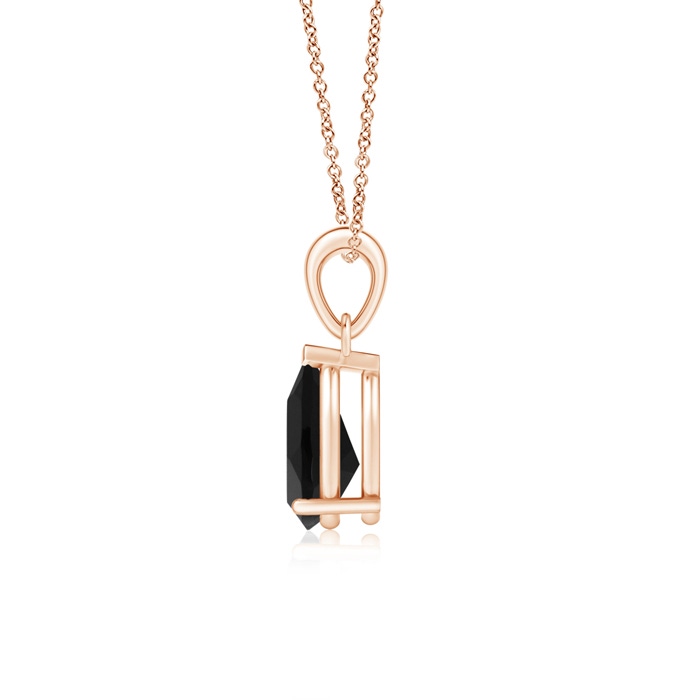 9x7mm AAA Pear-Shaped Black Onyx Solitaire Pendant in Rose Gold product image