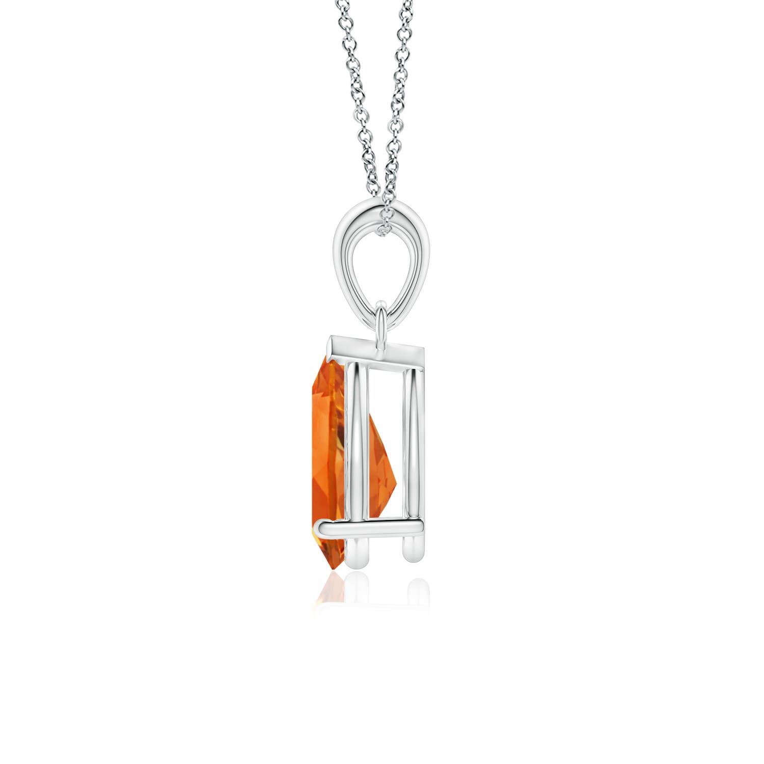 10x7mm AAAA Pear-Shaped Citrine Solitaire Pendant in P950 Platinum