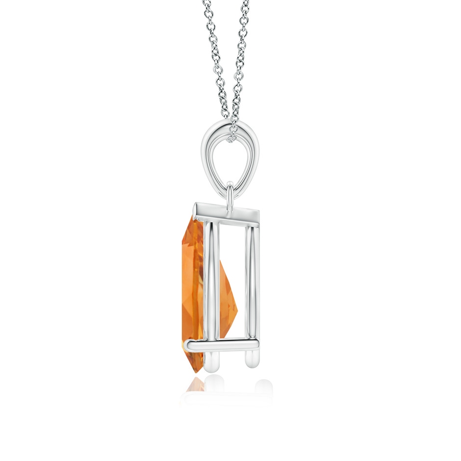 12x8mm AAA Pear-Shaped Citrine Solitaire Pendant in White Gold side 199