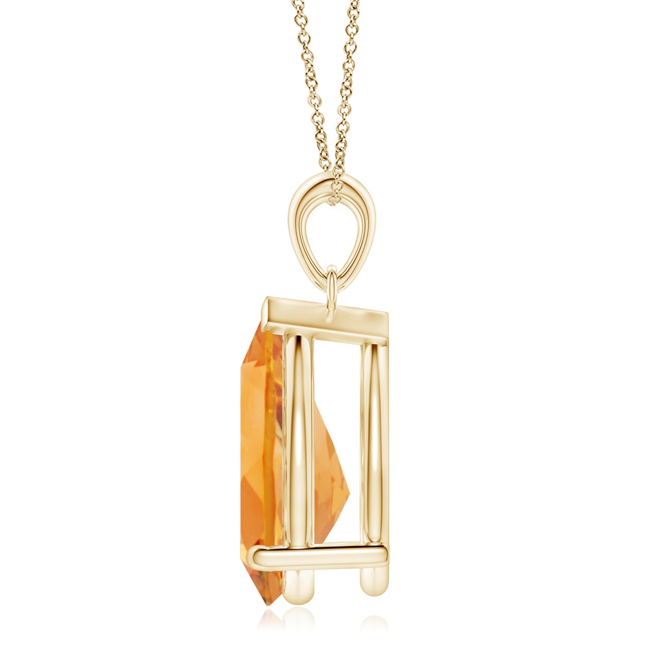 15x10mm AA Pear-Shaped Citrine Solitaire Pendant in Yellow Gold side 199