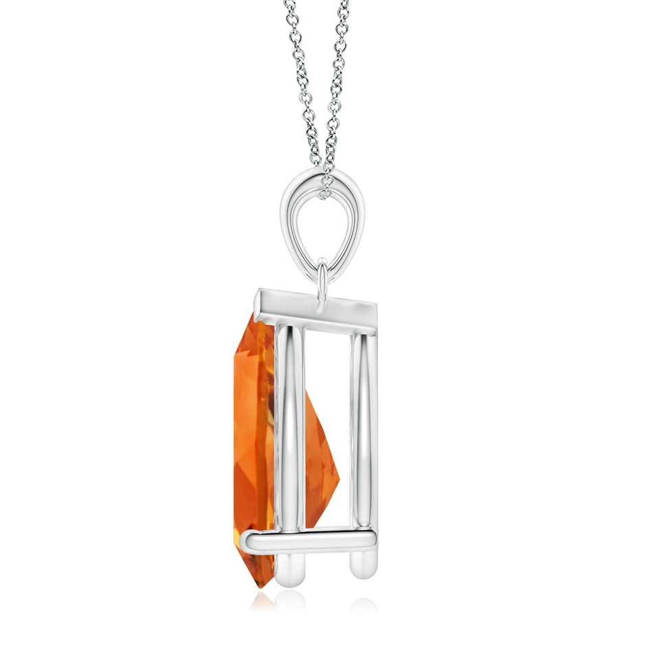 15x10mm AAAA Pear-Shaped Citrine Solitaire Pendant in White Gold side 199