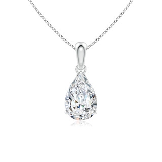 10x6.5mm GVS2 Prong-Set Pear Diamond Solitaire Pendant in P950 Platinum