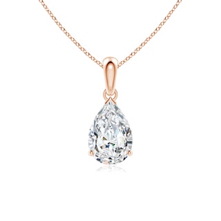 10x6.5mm GVS2 Prong-Set Pear Diamond Solitaire Pendant in Rose Gold