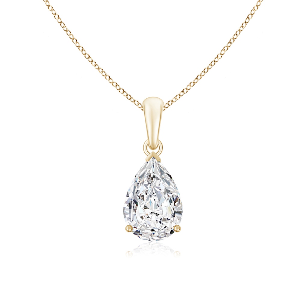 10x6.5mm HSI2 Pear-Shaped Diamond Solitaire Pendant in Yellow Gold