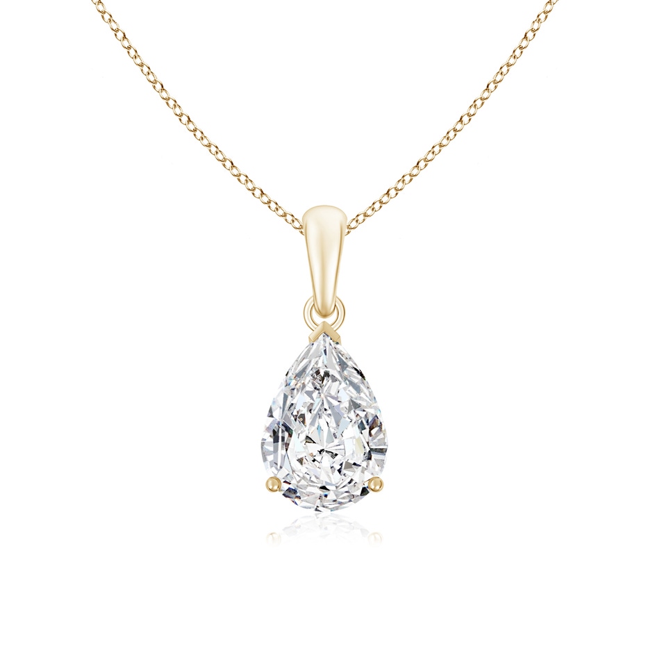 10x6.5mm HSI2 Pear-Shaped Diamond Solitaire Pendant in Yellow Gold 