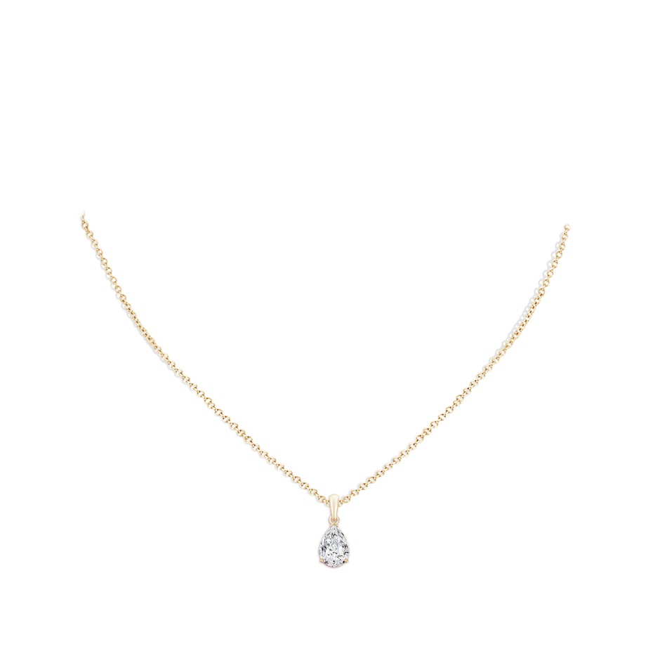 10x6.5mm HSI2 Pear-Shaped Diamond Solitaire Pendant in Yellow Gold pen