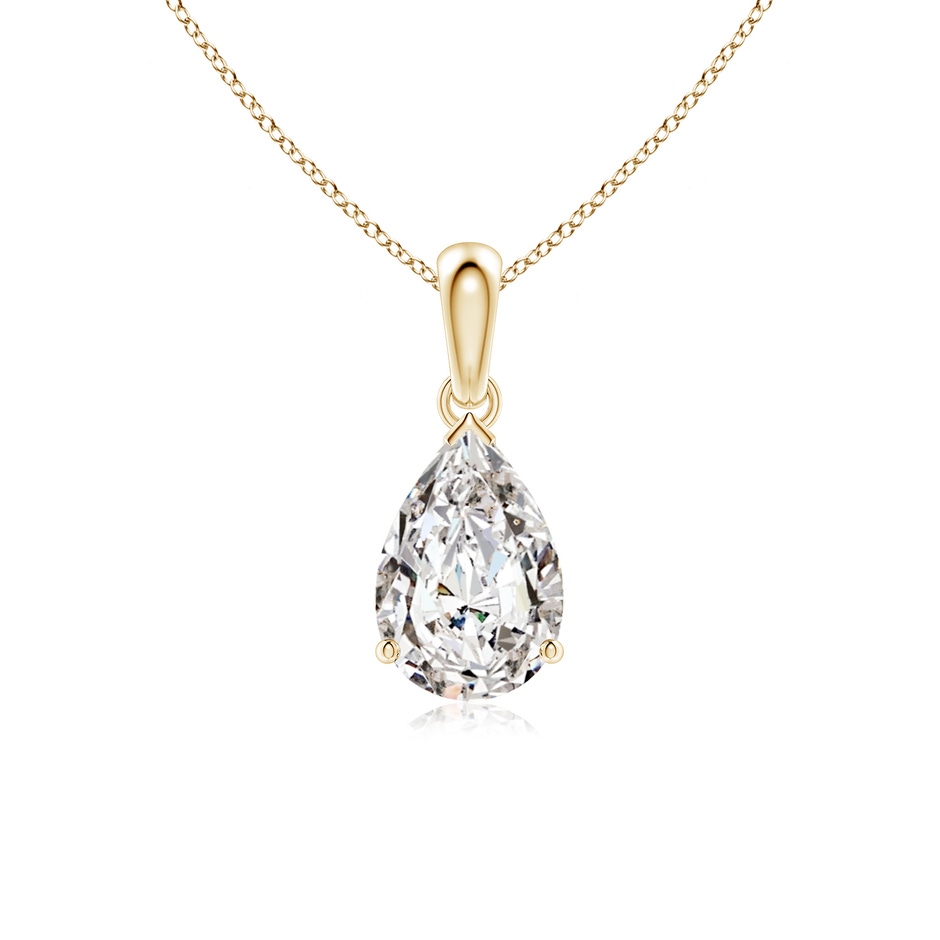 10x6.5mm IJI1I2 Prong-Set Pear Diamond Solitaire Pendant in Yellow Gold 