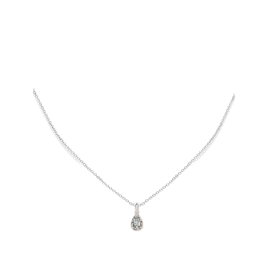 10x6.5mm KI3 Prong-Set Pear Diamond Solitaire Pendant in P950 Platinum pen