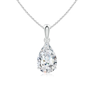 11x7mm GVS2 Prong-Set Pear Diamond Solitaire Pendant in P950 Platinum