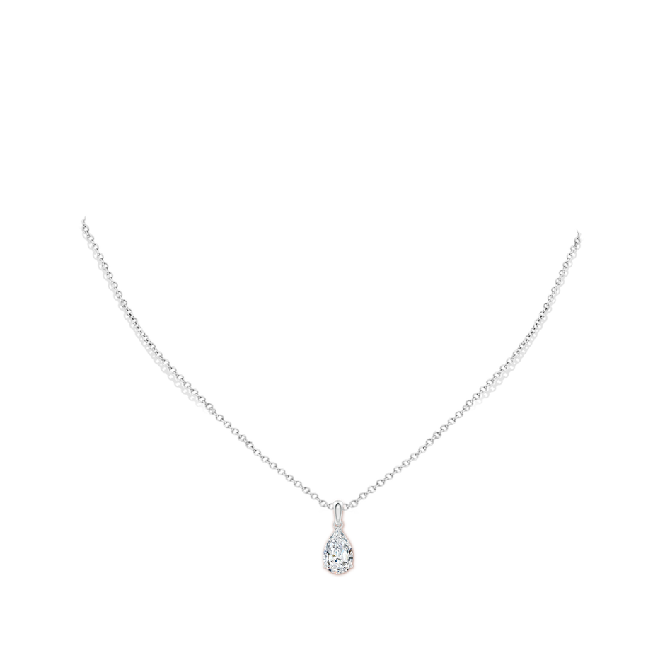11x7mm GVS2 Prong-Set Pear Diamond Solitaire Pendant in P950 Platinum pen